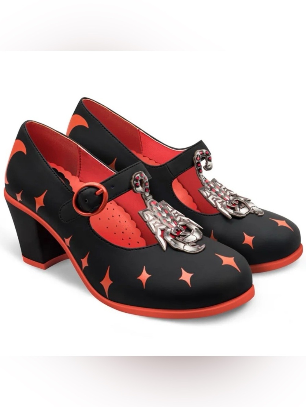 NIB Hot Chocolate Design Dark Chocolate Scorpion Mary Jane Mid Heels Size 10 View 6
